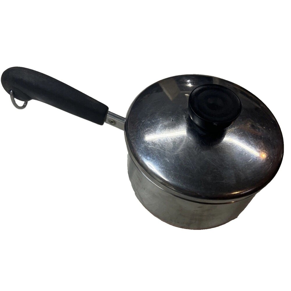 Revere Ware 1801 1 Qt Stainless Steel Copper Bottom Saucepan w/ Lid 95B